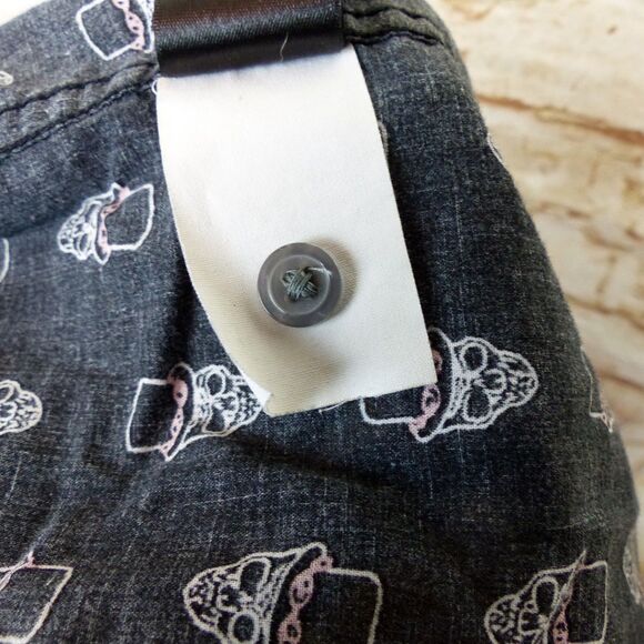 John Varvatos USA Shirt Mens M Black Skull Print Button Short Sleeve Cotton Rock - Picture 14 of 14